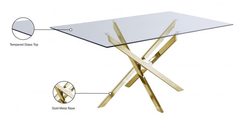 Glass Star Table (Rectangle) gold