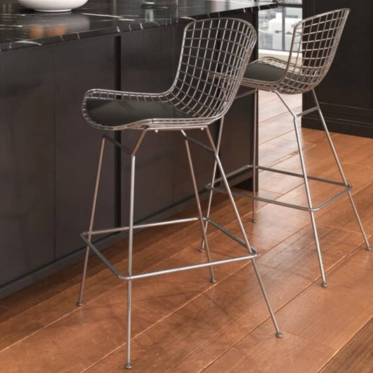 Bertoia Counter Stool  (Chrome/ Black)
