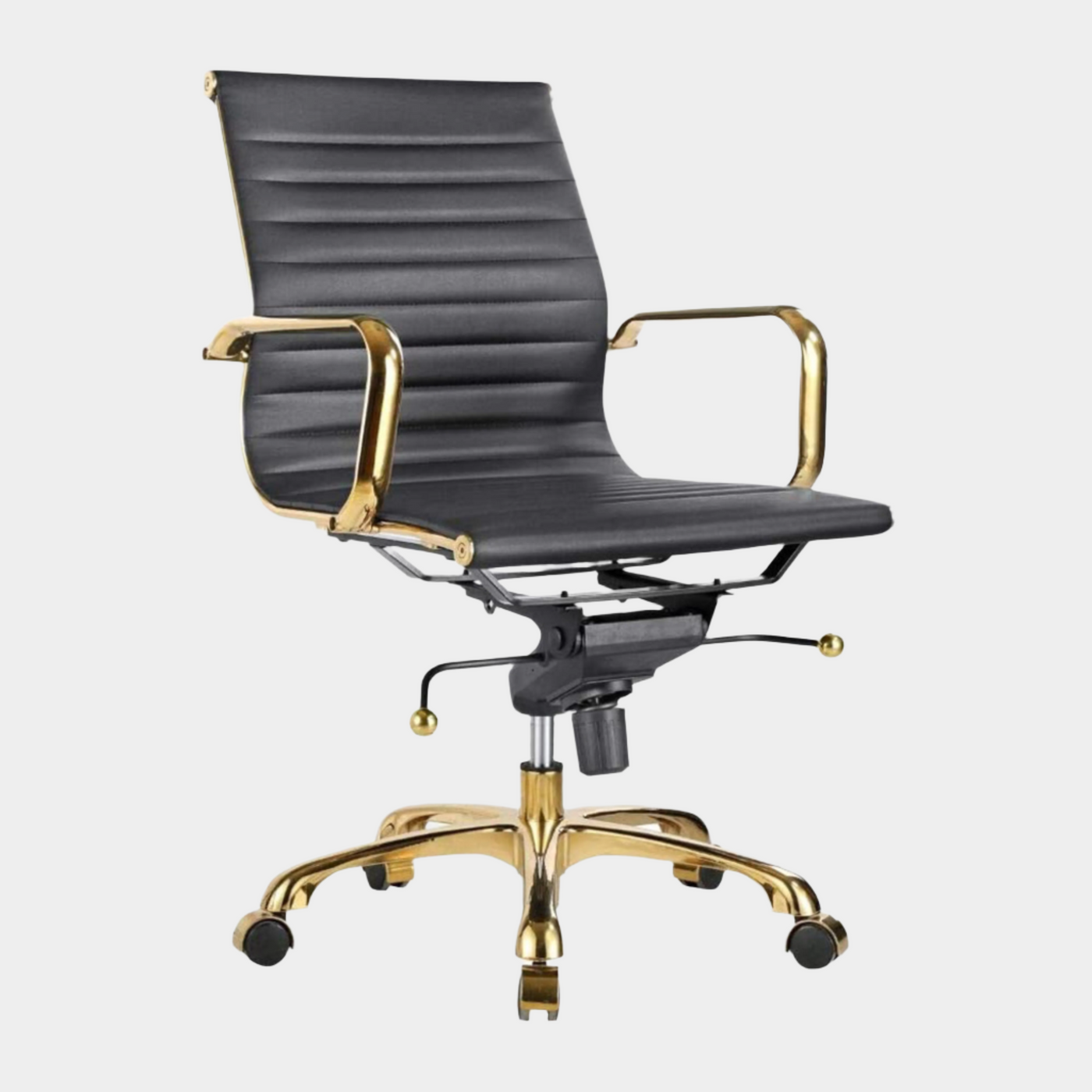 Toni Office Chair (Gold Frame) (Low Back)