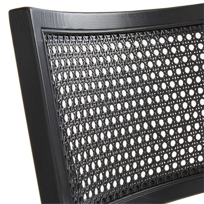 Black Tina Cane Counter Stool