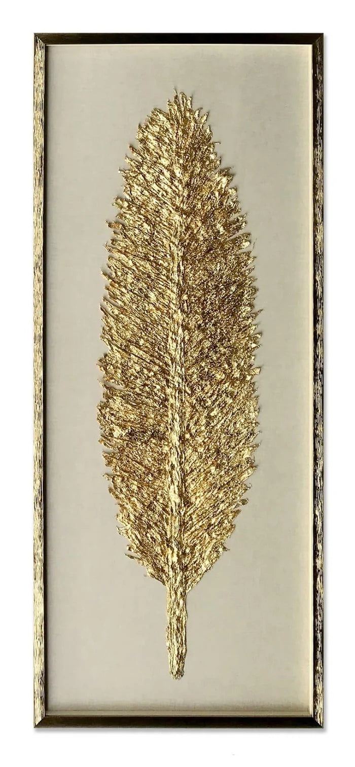 Golden leaf Brown background shadow box with Golden PS Frame