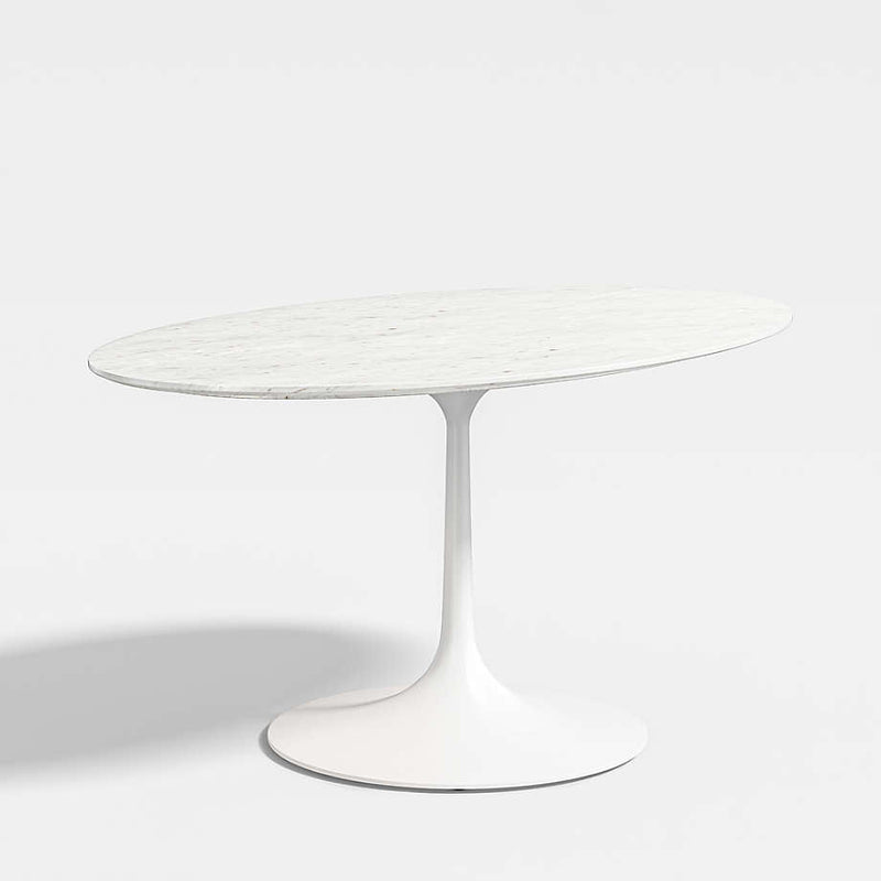 Oval Marble White Small Dining Table