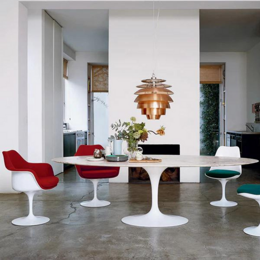 Oval Marble White Large Dining Table