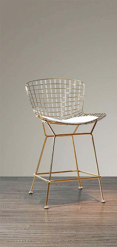 Bertoia Counter Stool (Gold/White)