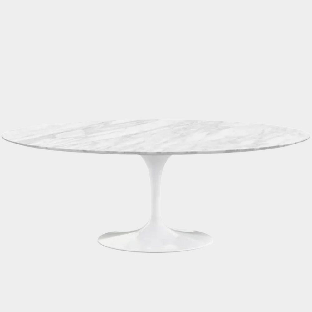 Oval Marble White Large Dining Table