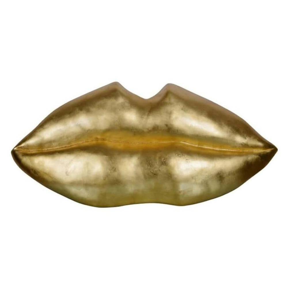 Polyresin Golden Lip Sculpture (Warehouse Sale)