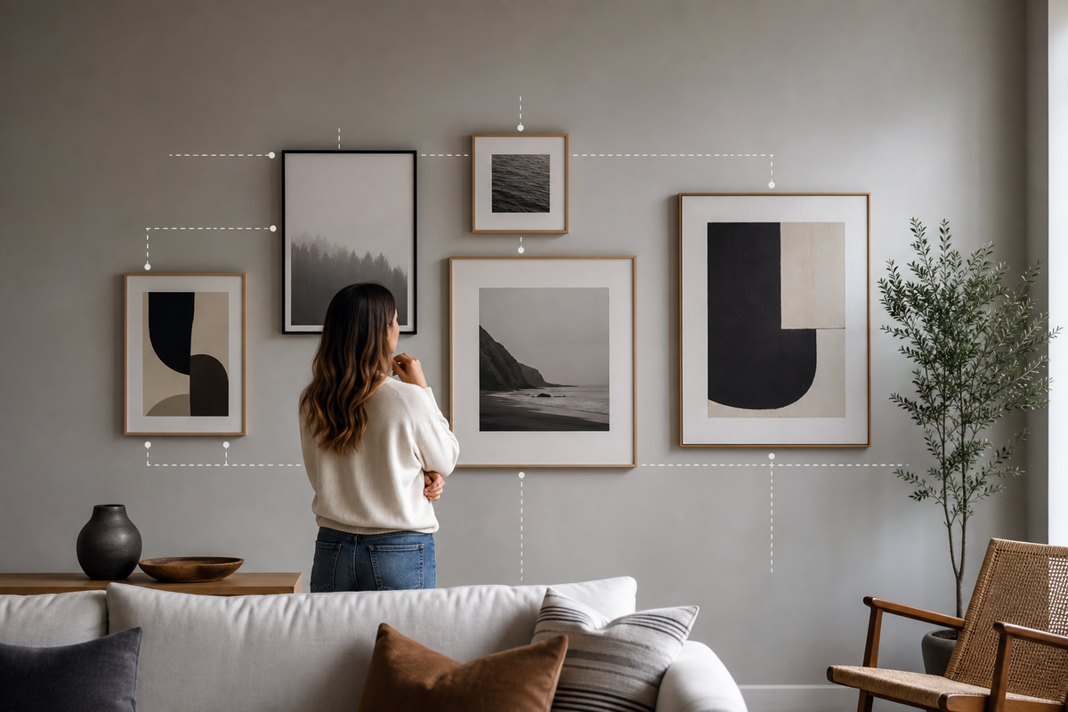 The Right Wall Art Hanging Height for Every Room