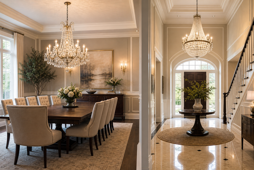 How do you use a chandelier sizing guide for dining rooms and foyers?