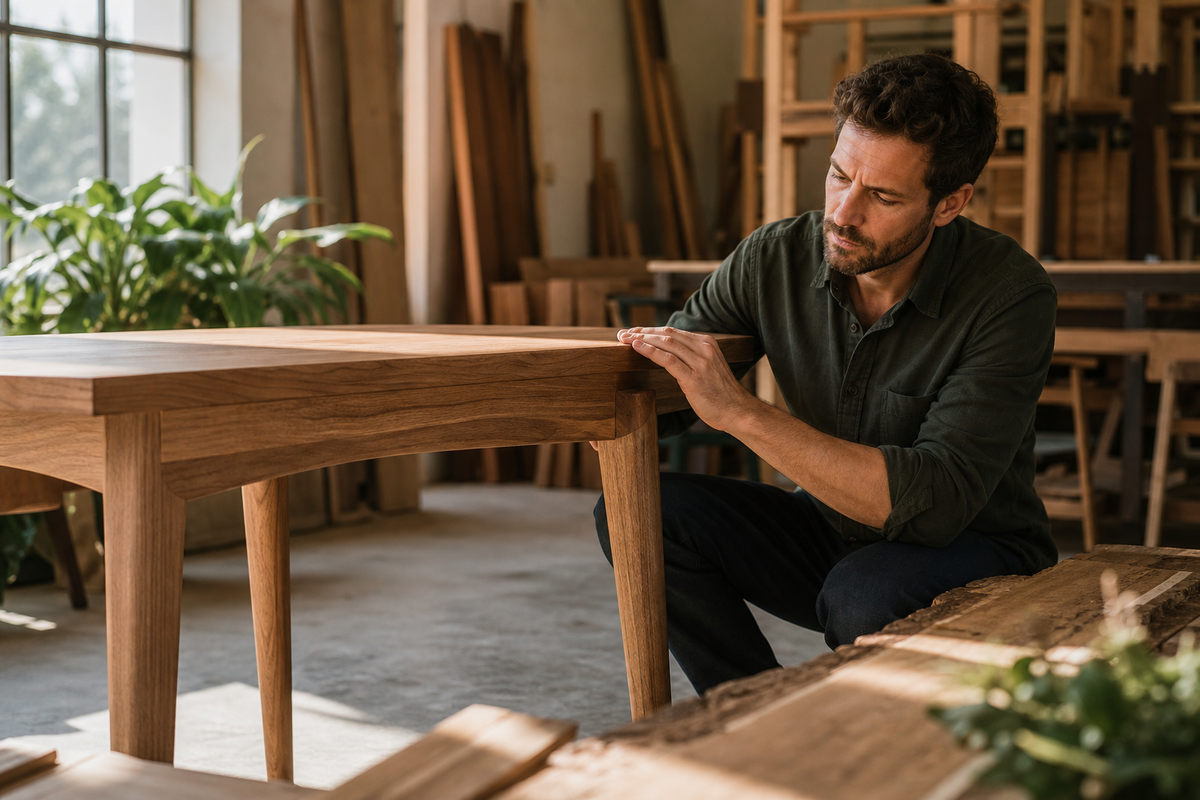 How do you evaluate sustainable furniture craftsmanship before buying?