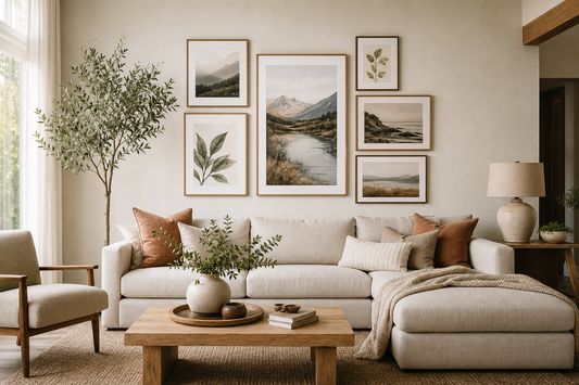 Wall art arrangement ideas with spacing and mockup steps