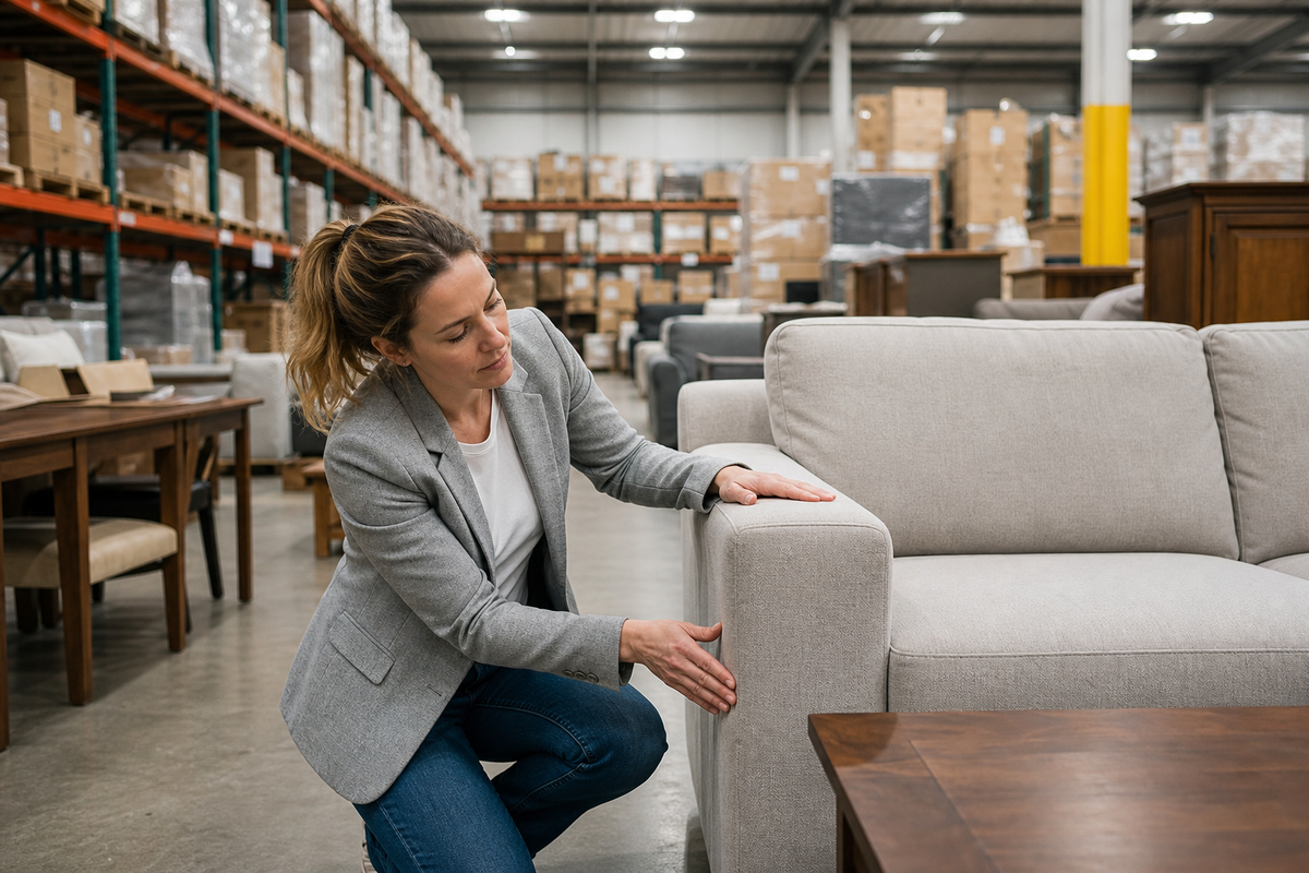7 warehouse sale furniture tips for inspection, pickup, and savings