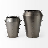 Elio Gun Metal Gray Vase