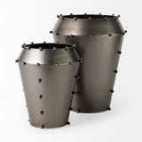 Elio Gun Metal Gray Vase
