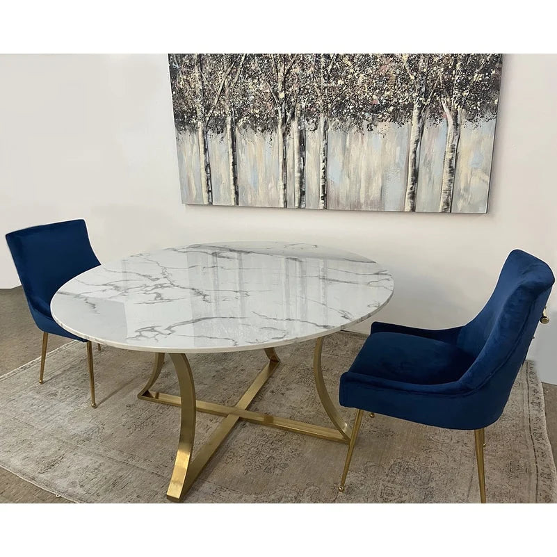 Arc Dining Table Faux Marble