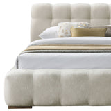 Pasha 78" King Platform Bed in Beige Pearl