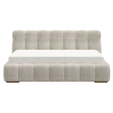 Pasha 78" King Platform Bed in Beige Pearl