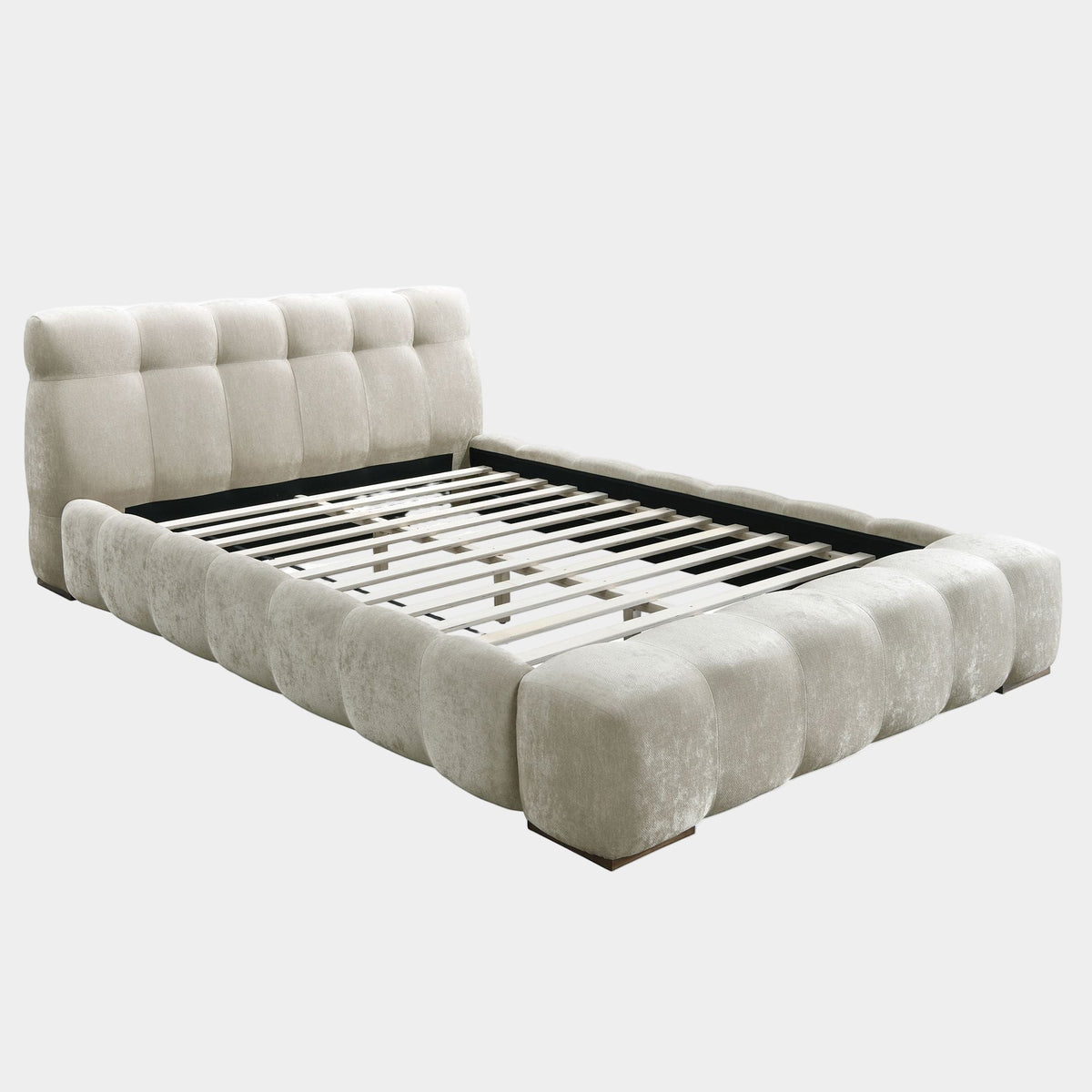 Pasha 60" Queen Platform Bed in Beige Pearl