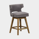 Modern Swivel Fabric Canvas Gray Task Stool