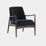 Solidwood Arm Velvet Lounge Chair