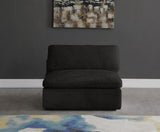 Cozy Velvet Upholstered Overstuffed Fiber Filled Comfort Comfort Armless Modular Chair