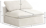 Cozy Velvet Upholstered Overstuffed Fiber Filled Comfort Comfort Armless Modular Chair