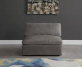 Cozy Velvet Upholstered Overstuffed Fiber Filled Comfort Comfort Armless Modular Chair