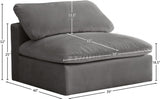 Cozy Velvet Upholstered Overstuffed Fiber Filled Comfort Comfort Armless Modular Chair