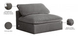 Cozy Velvet Upholstered Overstuffed Fiber Filled Comfort Comfort Armless Modular Chair