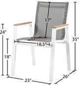 Nizuc Mesh Water Resistant Fabric Outdoor Patio Dining Arm Chair Set of 2