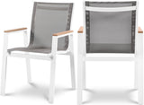 Nizuc Mesh Water Resistant Fabric Outdoor Patio Dining Arm Chair Set of 2