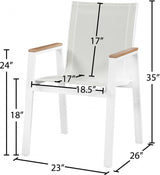 Nizuc Mesh Water Resistant Fabric Outdoor Patio Dining Arm Chair Set of 2