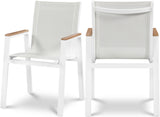Nizuc Mesh Water Resistant Fabric Outdoor Patio Dining Arm Chair Set of 2