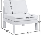 Nizuc Water Resistant Fabric Upholstered Outdoor Patio Modular Armless Chair