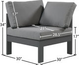 Nizuc Water Resistant Fabric Upholstered Outdoor Patio Modular Corner Chair