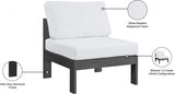 Nizuc Water Resistant Fabric Upholstered Outdoor Patio Modular Armless Chair