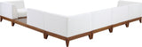 Rio 131" Off White Water Resistant Fabric Upholstered Outdoor Patio 6pc. Modular Sectional