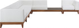 Rio 131" Off White Water Resistant Fabric Upholstered Outdoor Patio 6pc. Modular Sectional