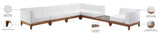 Rio 131" Off White Water Resistant Fabric Upholstered Outdoor Patio 6pc. Modular Sectional