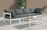 Nizuc Water Resistant Fabric Upholstered Outdoor Patio 4pc. Modular Sofa