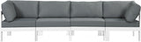 Nizuc Water Resistant Fabric Upholstered Outdoor Patio 4pc. Modular Sofa