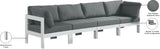 Nizuc Water Resistant Fabric Upholstered Outdoor Patio 4pc. Modular Sofa