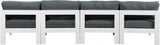 Nizuc Water Resistant Fabric Upholstered Outdoor Patio 4pc. Armless Modular Sofa