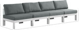 Nizuc Water Resistant Fabric Upholstered Outdoor Patio 4pc. Armless Modular Sofa