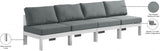 Nizuc Water Resistant Fabric Upholstered Outdoor Patio 4pc. Armless Modular Sofa