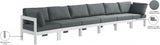 Nizuc Water Resistant Fabric Upholstered Outdoor Patio 6pc. Modular Sofa