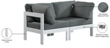 Nizuc Water Resistant Fabric Upholstered Outdoor Patio 2pc. Modular Loveseat