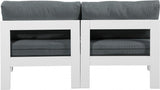 Nizuc Water Resistant Fabric Upholstered Outdoor Patio 2pc. Armless Modular Loveseat