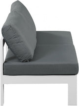 Nizuc Water Resistant Fabric Upholstered Outdoor Patio 2pc. Armless Modular Loveseat