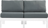 Nizuc Water Resistant Fabric Upholstered Outdoor Patio 2pc. Armless Modular Loveseat