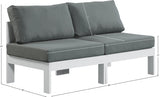 Nizuc Water Resistant Fabric Upholstered Outdoor Patio 2pc. Armless Modular Loveseat